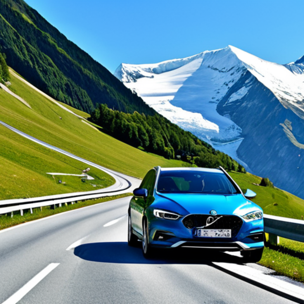 **
"A modern car driving along the Grossglockner High Alpine Road in Austria during daytime. Snow-capped mountains in the background. Clear blue sky. The car is well-maintained and safe. Everyone inside is fully clothed in appropriate attire for the weather. Safe for work, appropriate content, professional quality, perfect anatomy, natural proportions, family-friendly, beautiful scenery."
**