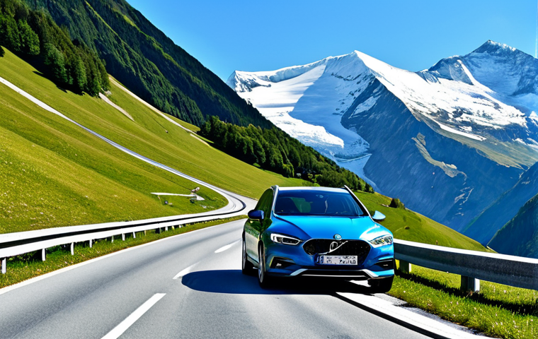 **
"A modern car driving along the Grossglockner High Alpine Road in Austria during daytime. Snow-capped mountains in the background. Clear blue sky. The car is well-maintained and safe. Everyone inside is fully clothed in appropriate attire for the weather. Safe for work, appropriate content, professional quality, perfect anatomy, natural proportions, family-friendly, beautiful scenery."
**